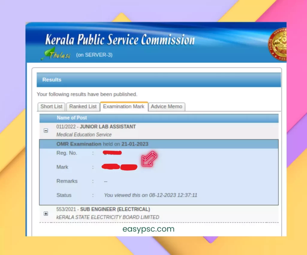 how to know kerala psc exam marks 4