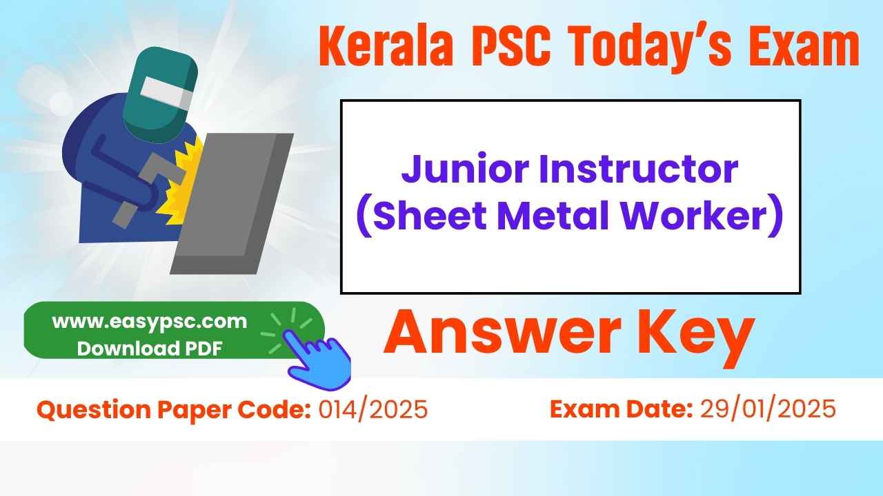 junior instructor (sheet metal worker) answer key