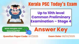 10th level common preliminary examination – stage iv answer key