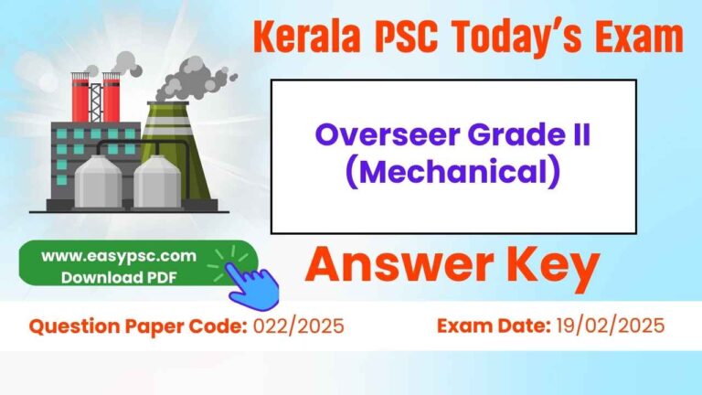 overseer grade ii (mechanical) answer key