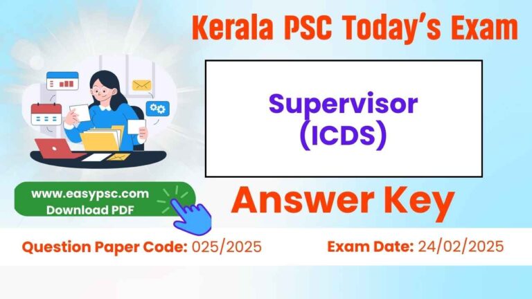 supervisor (icds) answer key