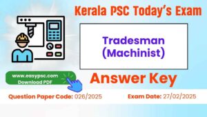 tradesman (machinist) answer key