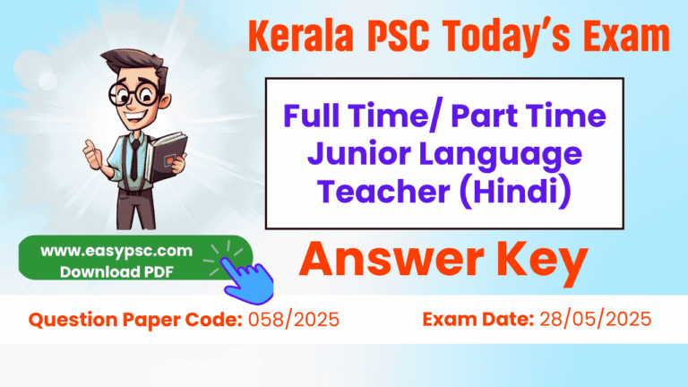 full time part time junior language teacher (hindi) answer key