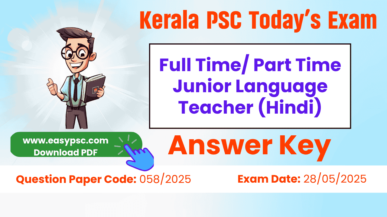 full time part time junior language teacher (hindi) answer key