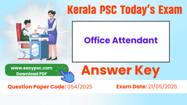 office attendant answer key