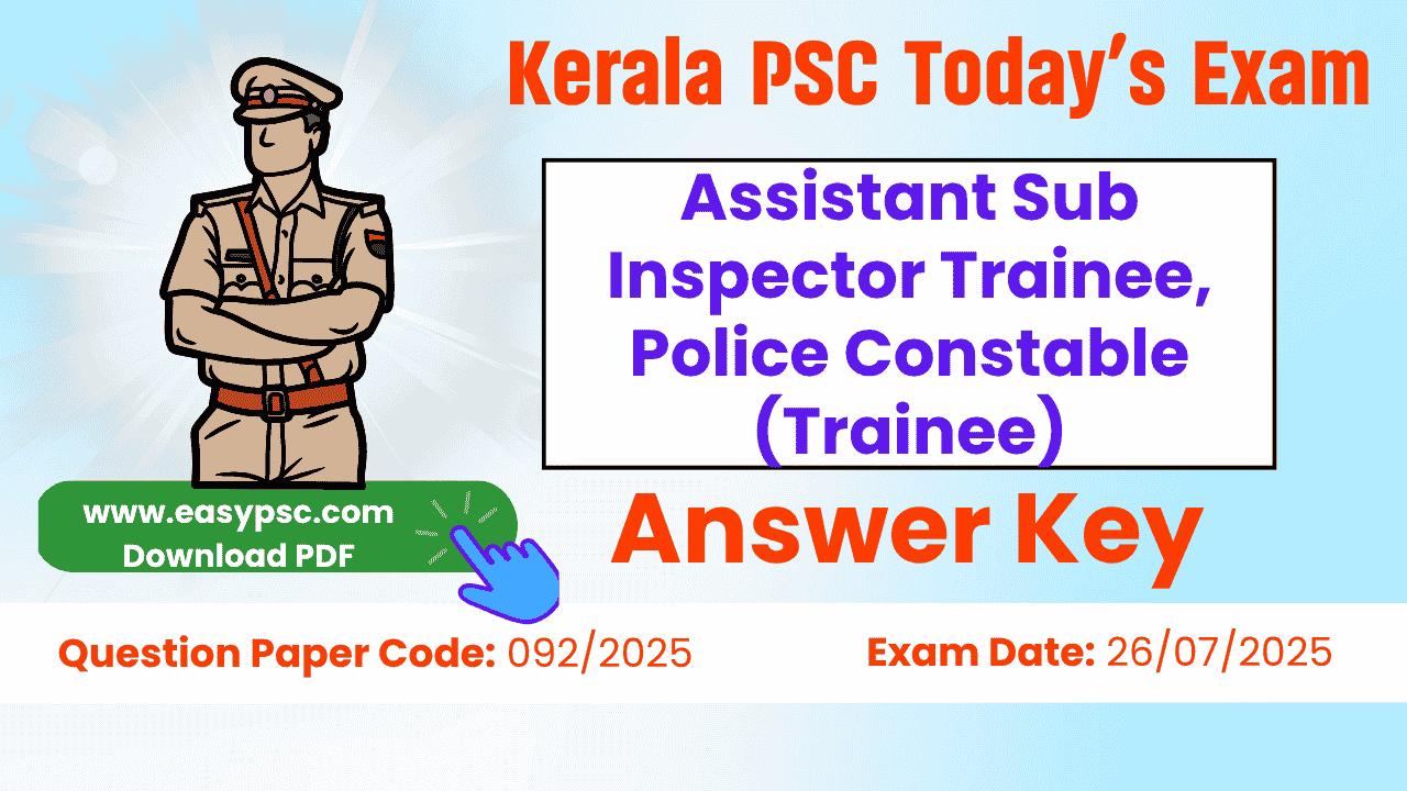 assistant sub inspector trainee, police constable (trainee) answer key