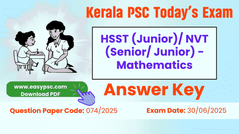 hsst (junior) nvt (senior junior) mathematics answer key