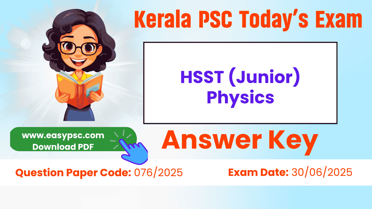hsst (junior) physics answer key