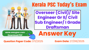 overseer (civil) site engineer gr ii civil sub engineer i grade draftsman answer key