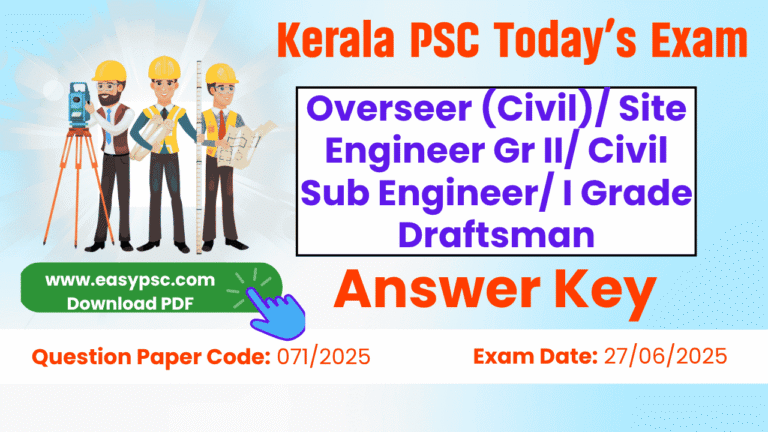 overseer (civil) site engineer gr ii civil sub engineer i grade draftsman answer key