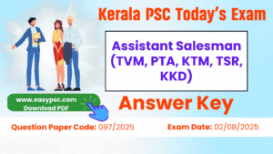 assistant salesman (tvm, pta, ktm, tsr, kkd) answer key