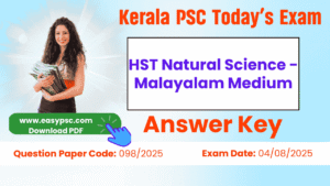 hst natural science malayalam medium answer key