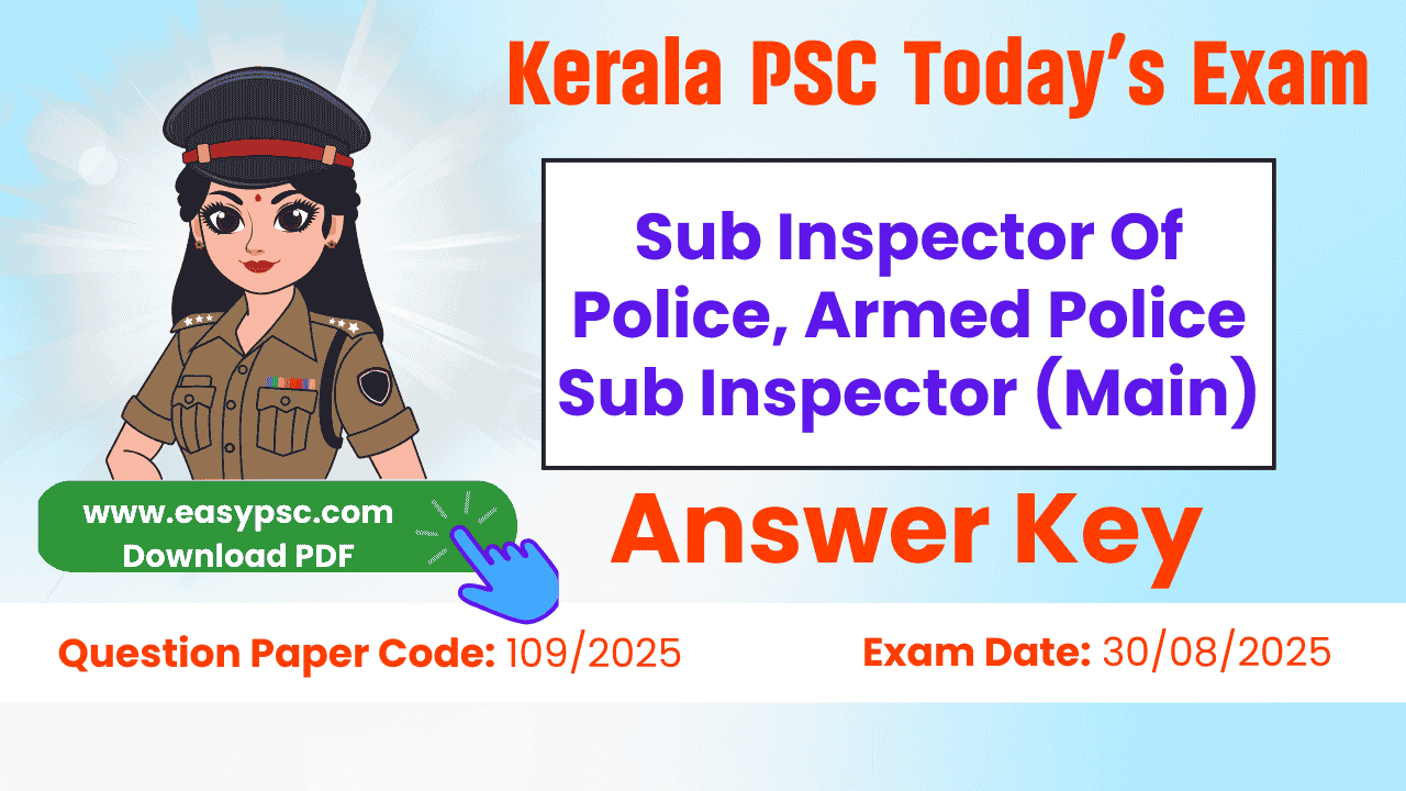 sub inspector of police, armed police sub inspector (main) answer key