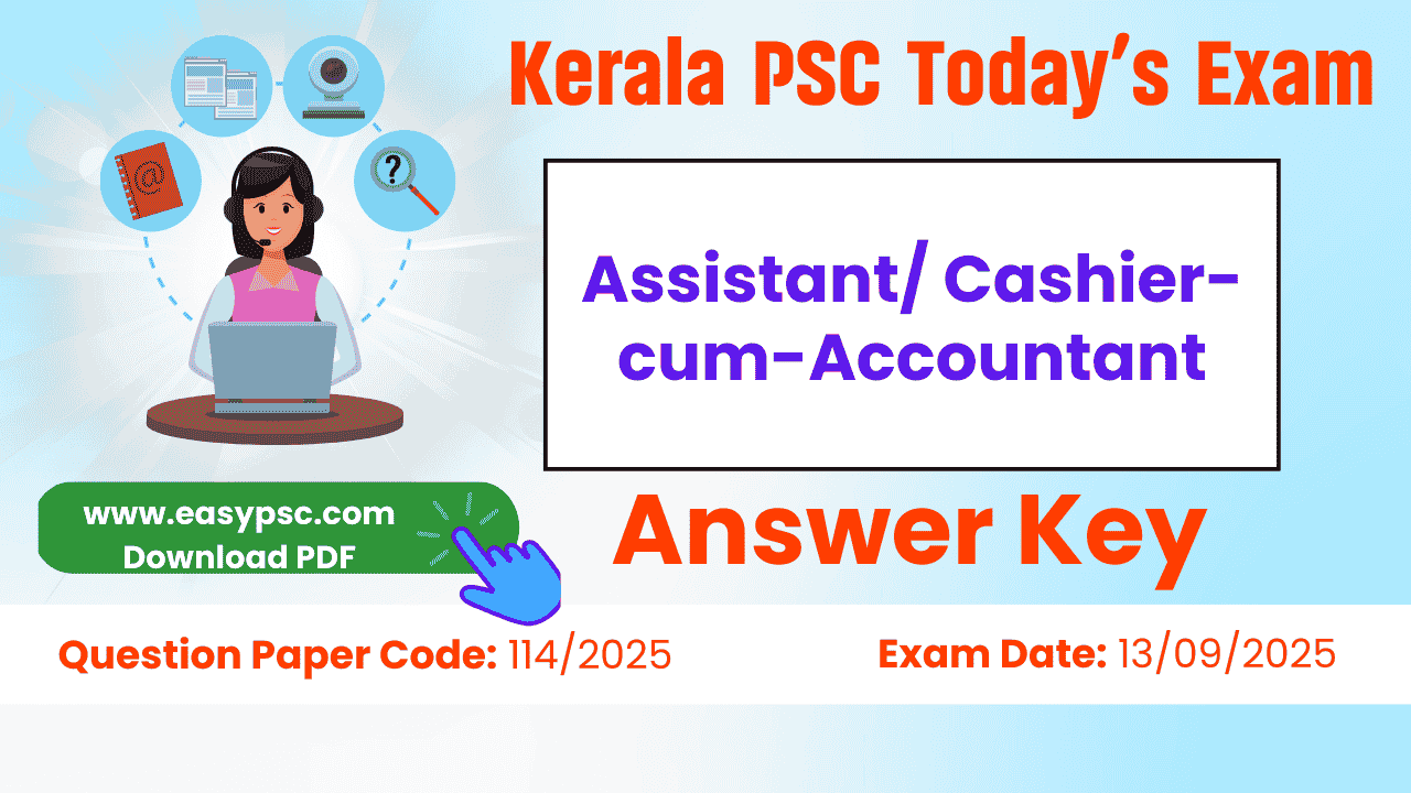 assistant cashier cum accountant answer key